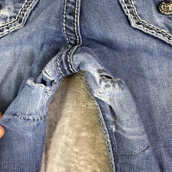 Rock Revival Dania easy skinny grunge punk Y2K embellished jeans womens 28x30 - Picture 7 of 11